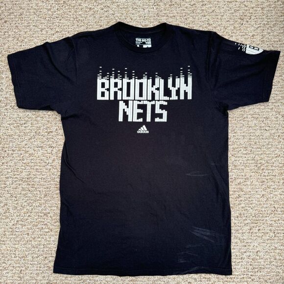 adidas Other - Adidas The Go To Tee Brooklyn Nets Black Large NBA Basketball Sports